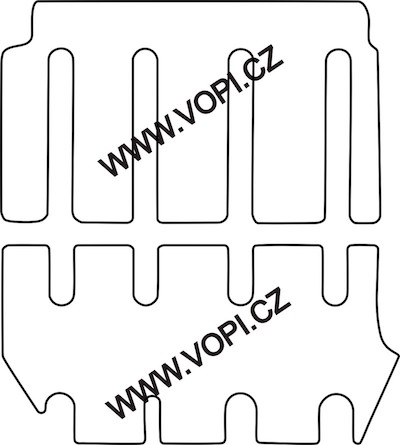 Textil-Autoteppiche Mercedes Vito/Viano 2.+ 3. řada samostatná sedadla 2015 -  Perfectfit (2989)